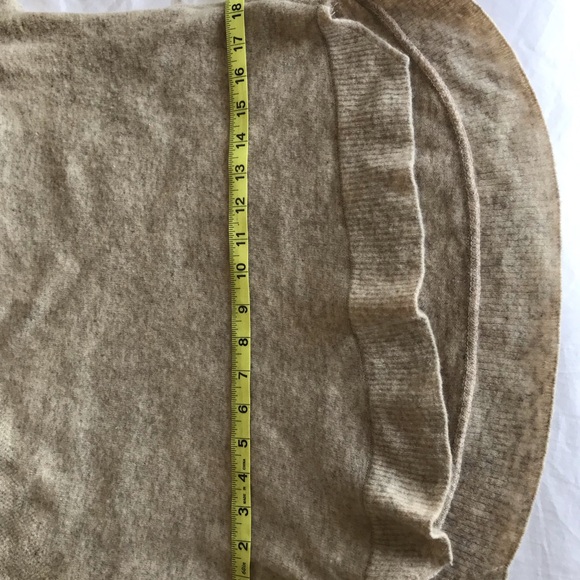 Knit by Note Chic Korean Asymmetrical Long Sleeve Sweater Wool Blend Beige Gray - Picture 11 of 16